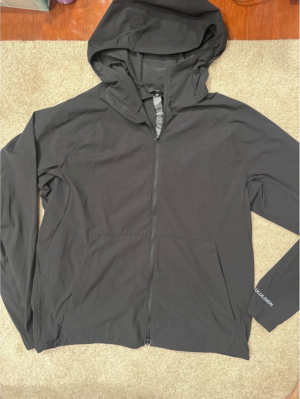 (4)Lululemon Women’s Black Lightweight Full Zip Hoodie Jacket Size Large